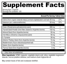 T-150 120 Capsules Supplement Facts