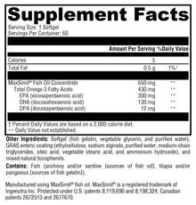 Omega MonoPure® 650 EC 60 Softgels Supplement Facts