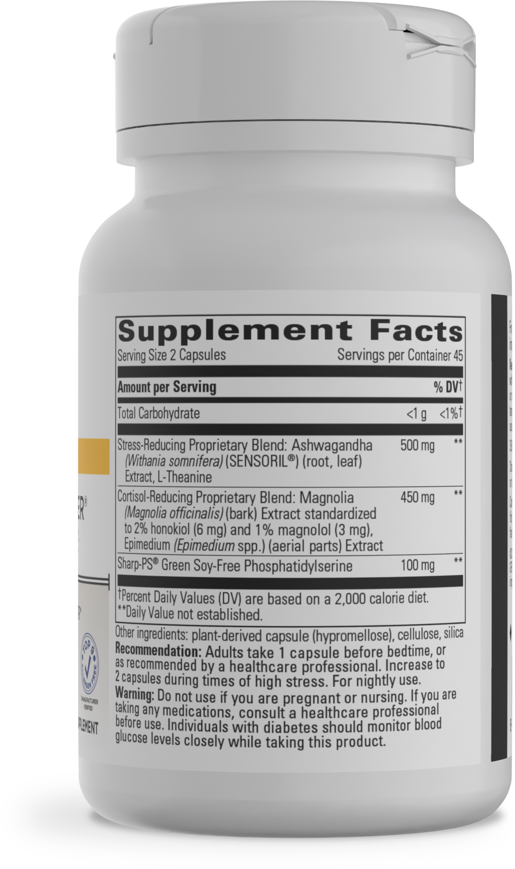 Cortisol Manager Allergen Free / 90 capsules Florida Pharmacy