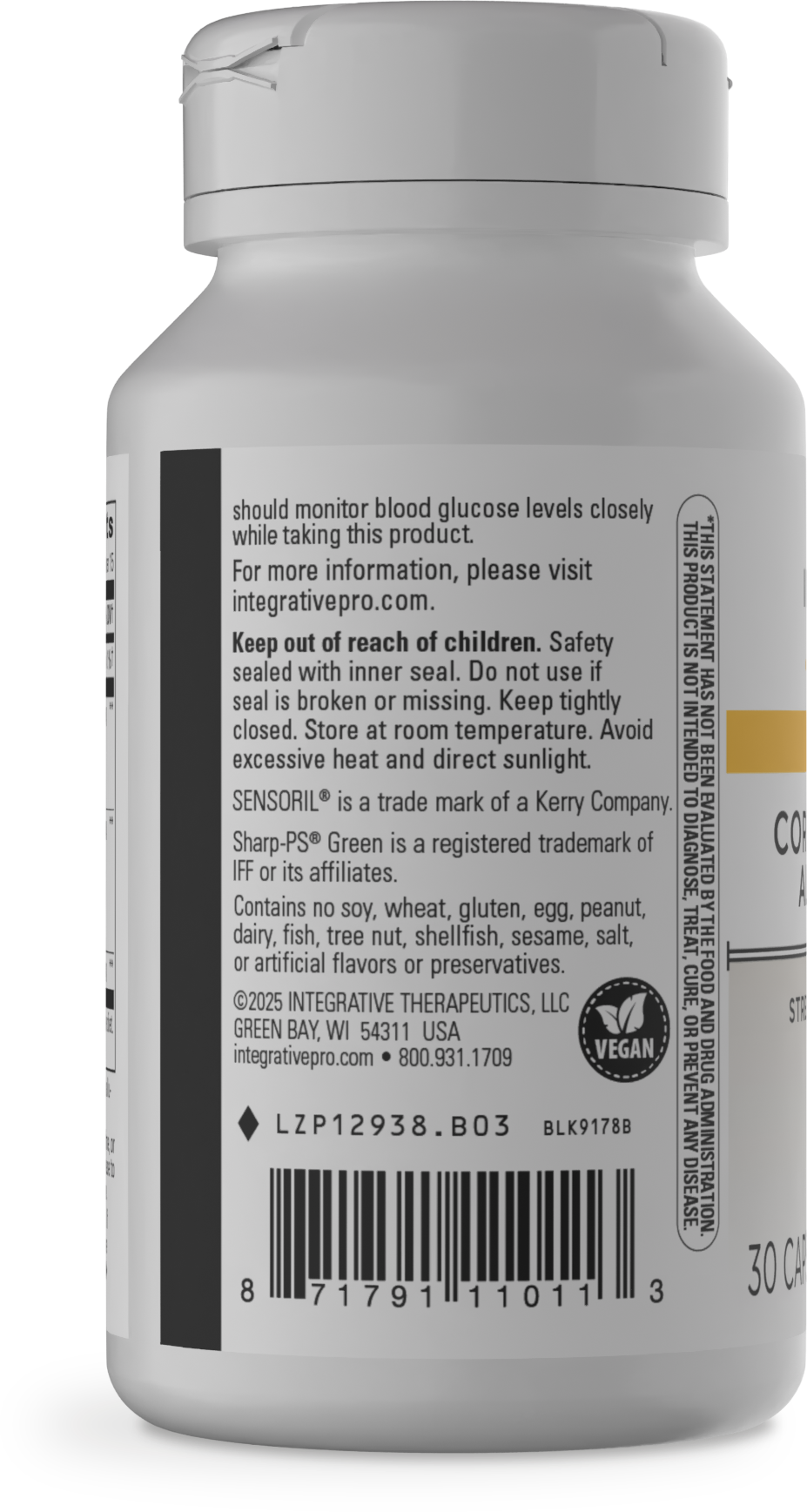 Cortisol Manager Allergen Free / 30 capsules Florida Pharmacy