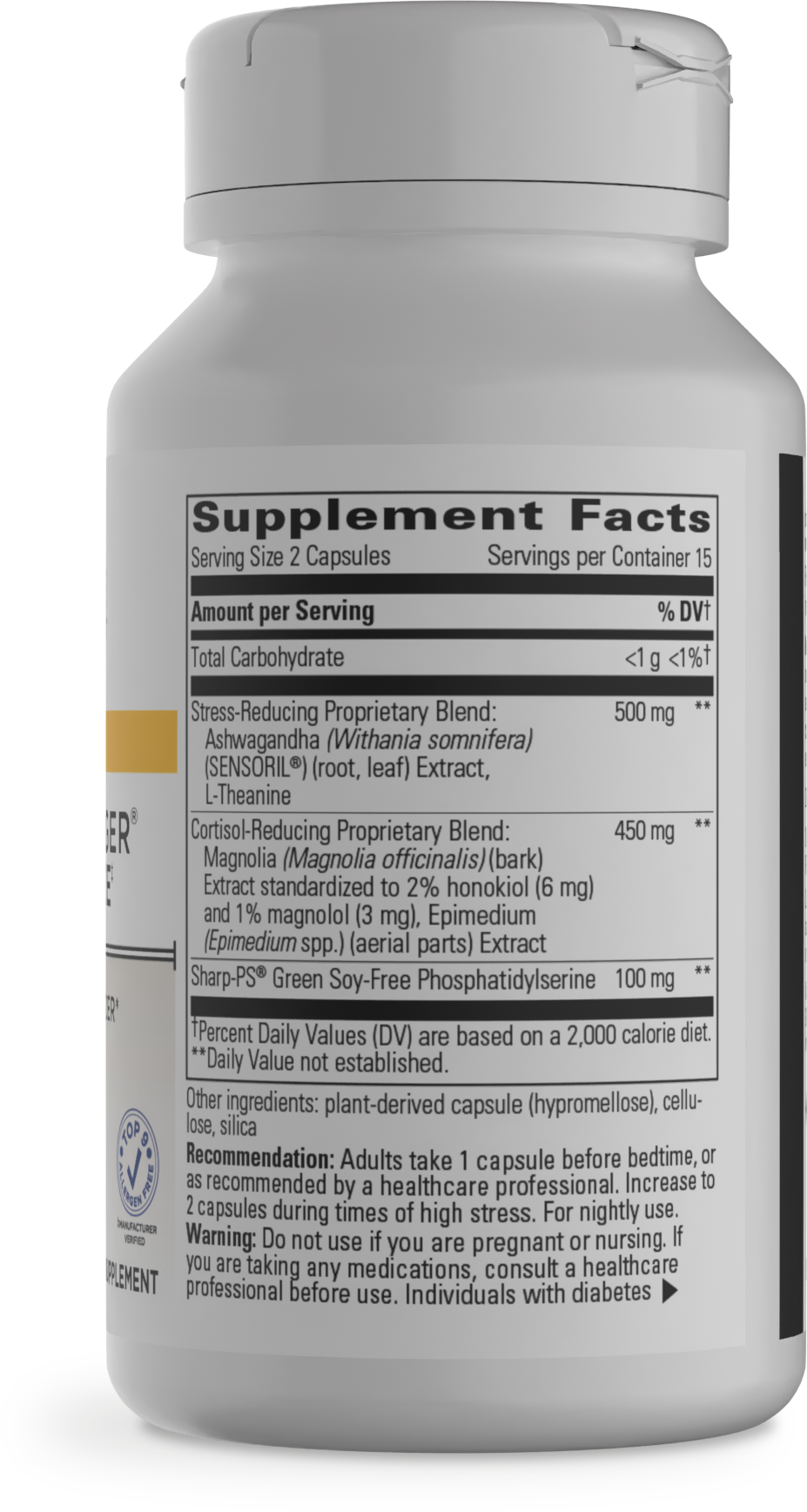 Cortisol Manager Allergen Free / 30 capsules Florida Pharmacy